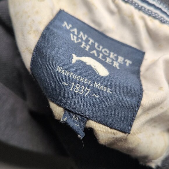 Nantucket Whaler M Men Medium Long Sleeve Collared Shirt 1/4 Button Sweater Gray - Picture 11 of 11